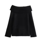 Women's Off Shoulder Sweater | Soft Knit Relaxed Fit