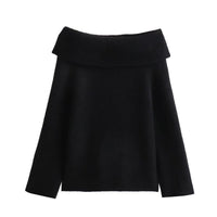 Women's Off Shoulder Jumper | Soft Knit Relaxed Fit Front