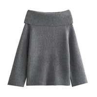 Women's Off Shoulder Jumper | Soft Knit Relaxed Fit Side