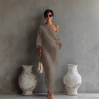 Women's Off-Shoulder Maxi Dress | Lantern Sleeves Relaxed Fit Hero