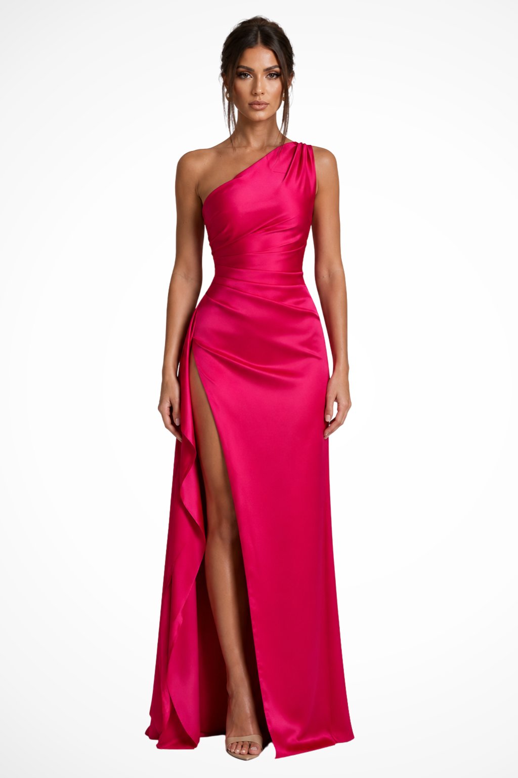 Women's One-Shoulder Maxi Dress | Wedding Guest with Side Split Detail