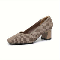 Women's Orthopaedic Block Heel Pumps | Square Toe Office Slip On Alternate