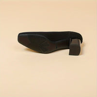 Women's Orthopaedic Block Heel Pumps | Square Toe Office Slip On Lifestyle