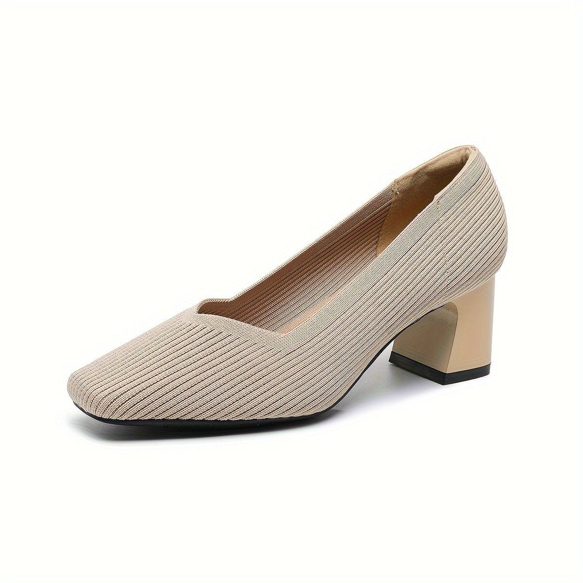 Women's Orthopaedic Block Heel Pumps | Square Toe Office Slip On View 12