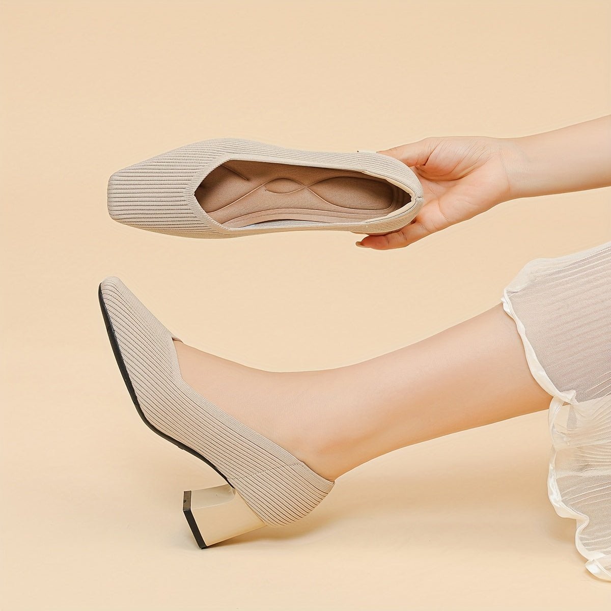 Women's Orthopaedic Pumps | Low Block Heel Office Style Alternate