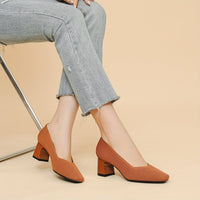 Women's Orthopaedic Pumps | Low Block Heel Office Style Back