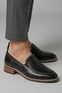 Women's Orthopaedic Slip-On Loafers | Stacked Heel Office Flat Back