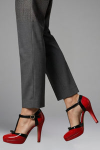 Women's Orthopaedic T-Strap Heels | Formal Buckle Platform Back