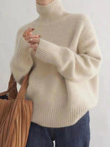 Women's Oversized Turtleneck High Neck Sweater | Soft Knit Warm Fit