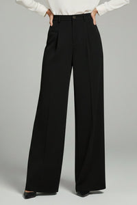 Women's Palazzo Trousers | Front Pleats with Back Pockets Full
