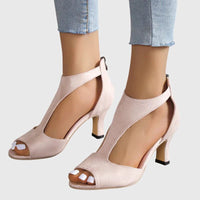 Women's Peep Toe Heels | Cut Out - back