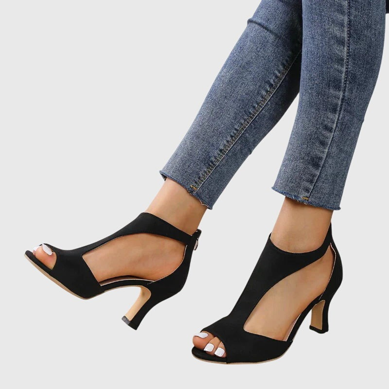 Women's Peep Toe Heels | Cut Out - view