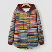 Women's Plaid Hooded Coat | Shacket Style Relaxed Fit Front