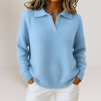 Women's Polo Collar Soft Knit Sweater | Elegant Structured Fit Hero