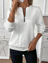 Women's Quarter Zip Knit Sweater | Soft Relaxed Fit