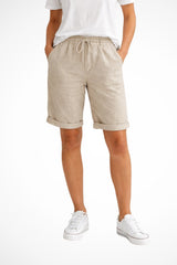 Women's Relaxed Fit Linen Capri Trousers | Rolled Hem Everyday