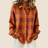 Women's Retro Check Cardigan Sweater | Soft Knit Feminine Fit