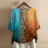 Women's Retro Floral Blouse | Short Sleeve - view