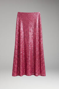Women's Sequin Maxi Skirt | Elastic Waist Fitted Cut Hero