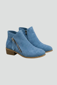 Women's Side Zipper Ankle Boots | Block Heel Fall Style Hero