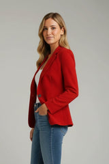 Women's Single Button Blazer | Notched Lapel Fitted Silhouette
