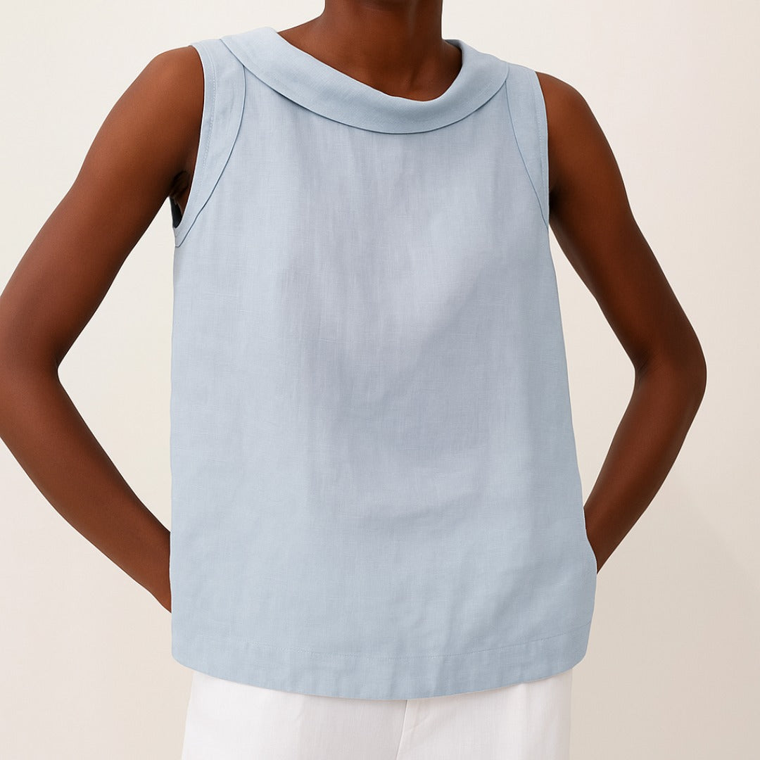 Women's Sleeveless Collar Top - detail
