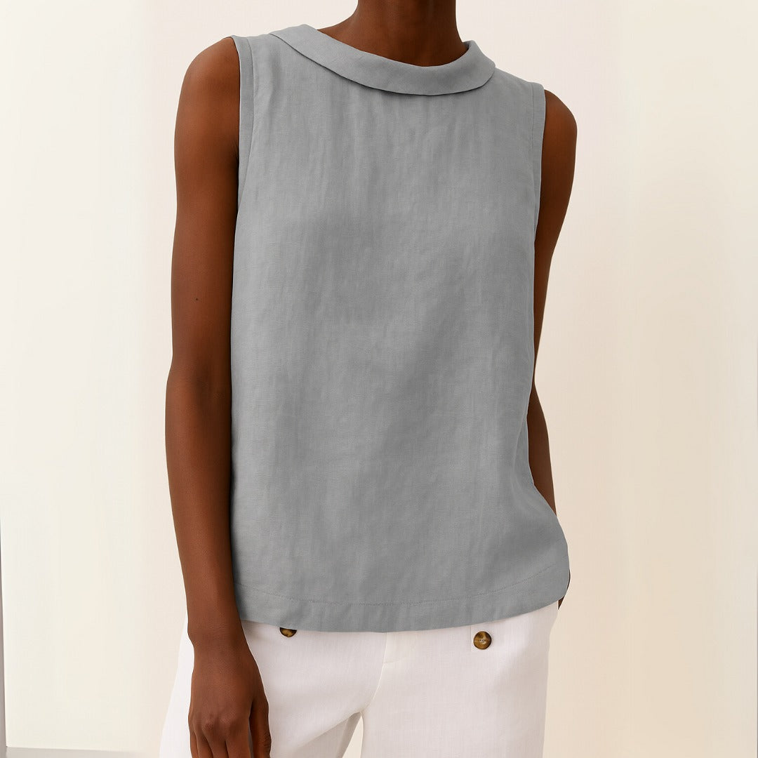 Women's Sleeveless Collar Top - hero