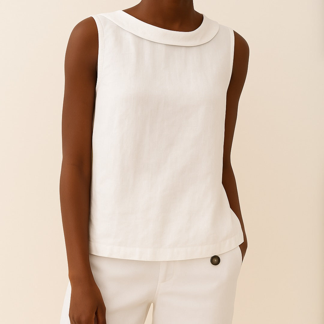 Women's Sleeveless Collar Top - lifestyle