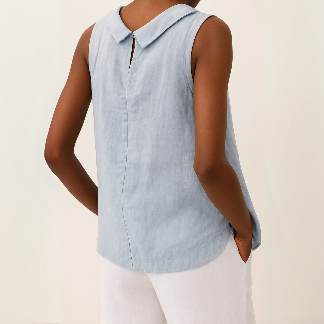 Women's Sleeveless Collar Top - side