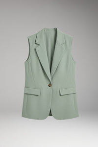 Women's Sleeveless Notch Collar Blazer | Structured with Flap Pockets Hero