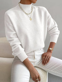 Women's Slim Fit Roll Neck Jumper | Soft Knit Warm Drape Front