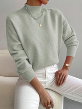Women's Slim Fit Roll Neck Sweater | Soft Knit Warm Drape