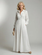 Women's Soft Flow Maxi Dress | Long Sleeve Pintuck Bodice