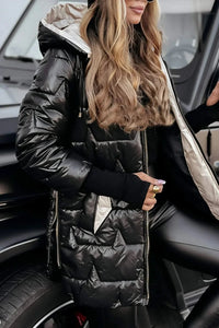 Women's Statement Overcoat | Diamond Quilted Hooded Warmth Full