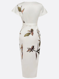 Women's Stylish Wrap Midi Dress - close-up