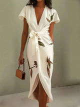 Women's Stylish Wrap Midi Dress