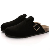 Women's Suede Cork Slippers | Closed Toe Orthopedic Mule Back