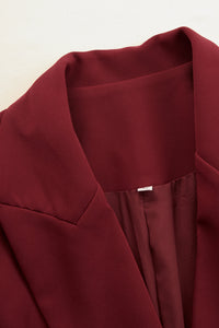 Women's Tailored V-Neck Blazer Dress | Midi Fitted Style View 11