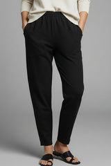 Women's Tapered Trousers | Elastic Waist with Side Pockets