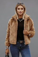 Women's Textured Zip Jacket | Stand Collar Fitted Style
