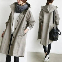 Women's Trendy Oversized Jacket | Hooded Relaxed Fit Front