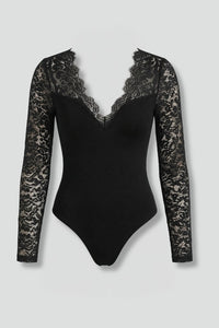 Women's V-Neck Sheer Sleeve Blouse | Slim Fit Deep V Hero