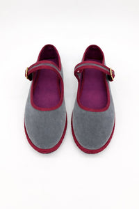 Women's Velvet Buckle Strap Mary Jane Ballet Flats Lifestyle