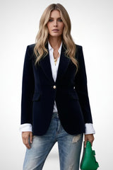 Women's Velvet Collar Lapel Blazer | Smart Tailored Fit