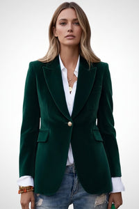Women's Velvet Collar Lapel Blazer | Smart Tailored Fit Lifestyle