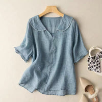 Women's Vintage Blouse | Scalloped Collar - back