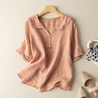 Women's Vintage Blouse | Scalloped Collar - front