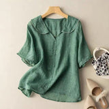 Women's Vintage Blouse | Scalloped Collar