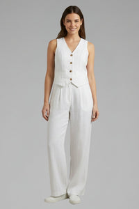 Women's Waistcoat Trouser Set | V-Neck Wide Leg Two Piece Angle