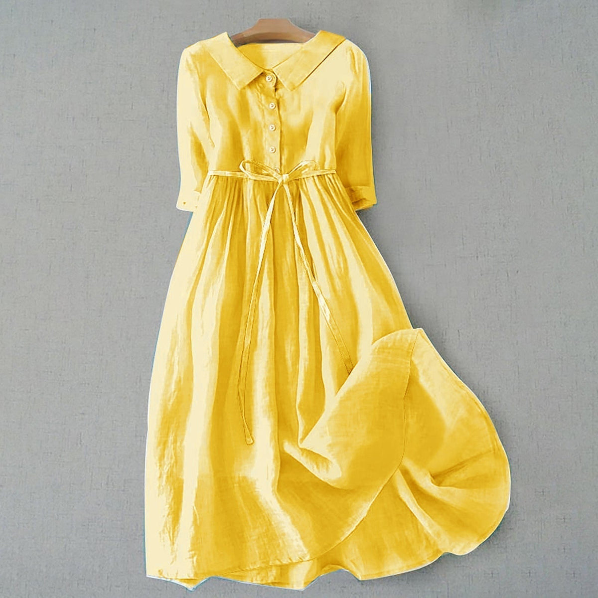 Women's Casual Midi Dress | Tie Waist - angle